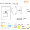 Placa LED Slim Circular 20W Acero Inox - CCT - OSRAM CHIP DURIS E 2835