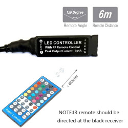 Mini Controladora RGBW 72W para Tiras LED 12-24V