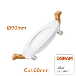 Placa Slim LED Circular 5W - OSRAM CHIP DURIS E 2835