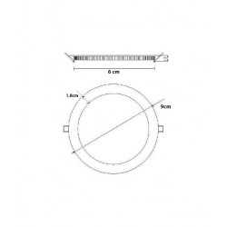 Placa Slim LED Circular 5W - OSRAM CHIP DURIS E 2835