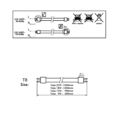 Tubo LED 12W Aluminio 90cm 180º