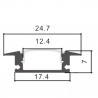 Perfil Aluminio Alas 2m. para encastrar