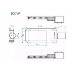 Farola LED NIZA SMD 3030 100W NATIONSTAR 70º-140º